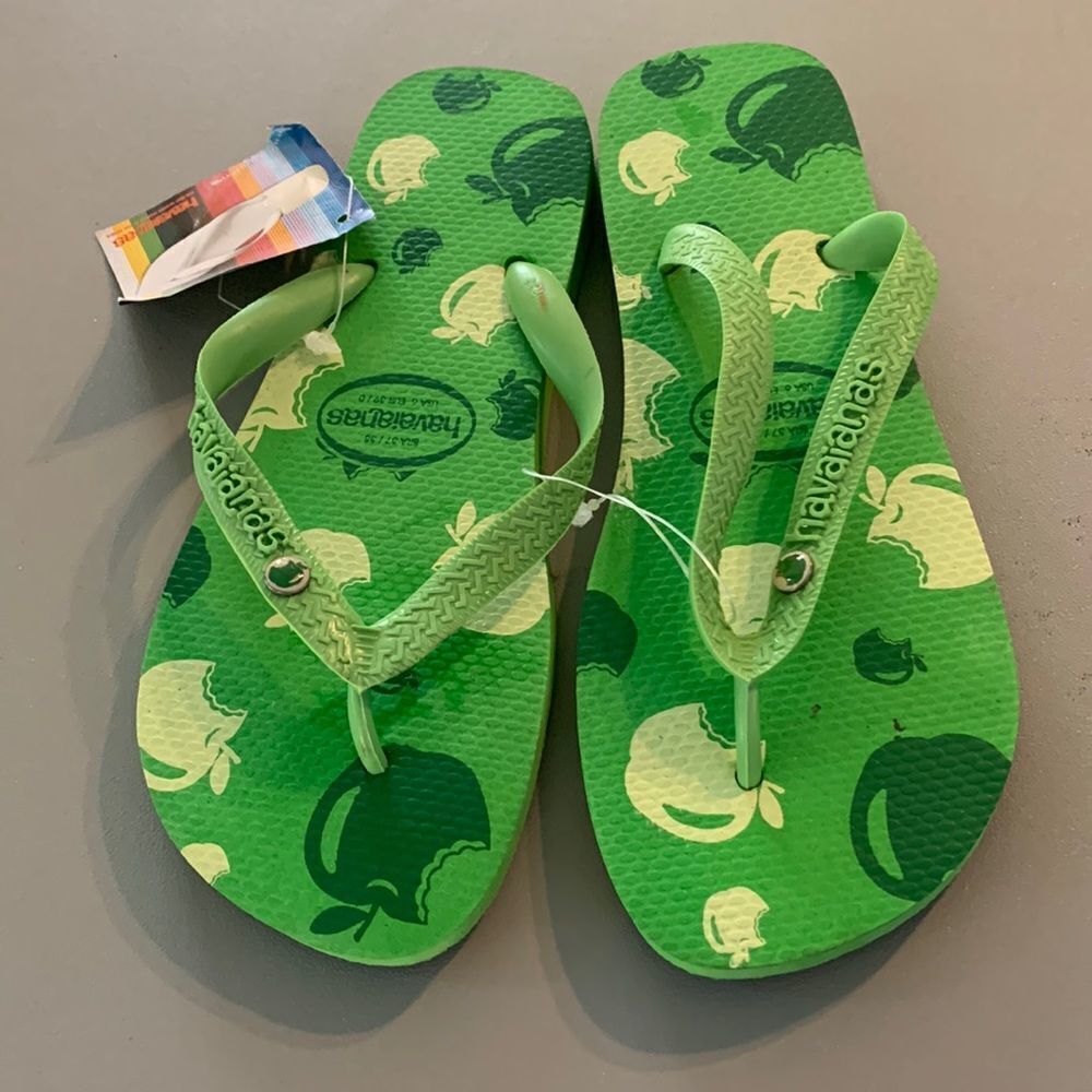 Green Apple Havaianas Flip Flops NWT